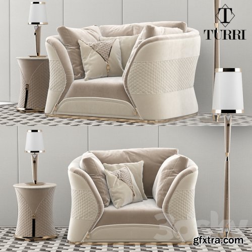 Turri Vogue sofa armchair set