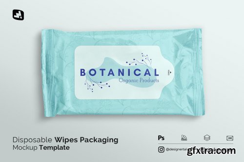 CreativeMarket - Disposable Wipes Packaging Mockup 5180083
