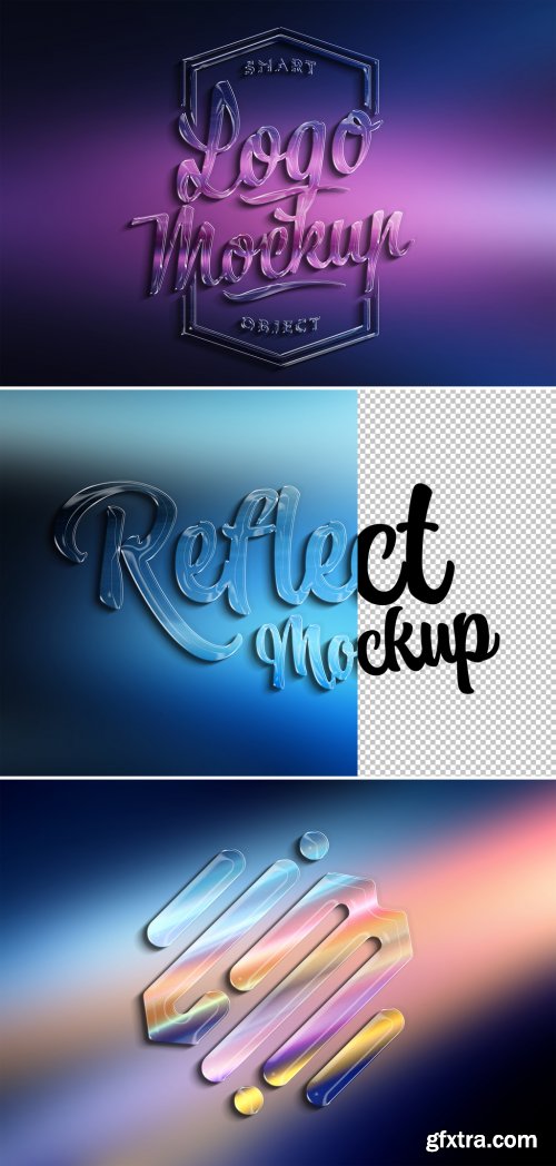 Logo Mockup with 3D Glossy Effect and Gradient 462954529