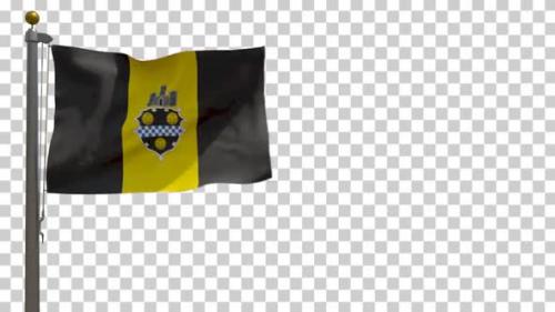 Videohive - Pittsburgh City Flag (Pennsylvania, USA) on Flagpole with Alpha Channel - 4K - 34508024