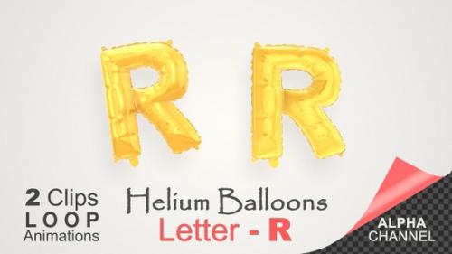 Videohive - Helium Gold Balloons With Letter – R - 34511296