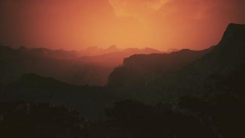 Videohive - Dramatic Sky Over Rocky Mountains at Sunset - 34519596
