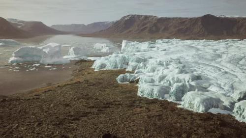 Videohive - Glacier Flow Through the Mountains in Iceland - 34519609
