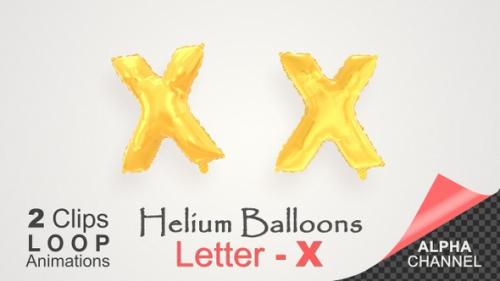 Videohive - Helium Gold Balloons With Letter – X - 34519623