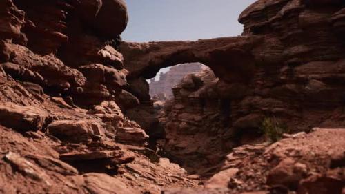 Videohive - Red Stone Arch in Grand Canyon Park - 34519705