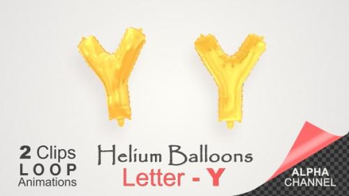 Videohive - Helium Gold Balloons With Letter – Y - 34519721