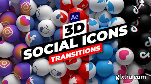 Videohive 3D Social Icons Transitions 34560251