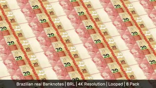 Videohive - Brazil Banknotes Money / Brazilian real / Currency R$ / BRL/ | 8 Pack | - 4K - 34521990