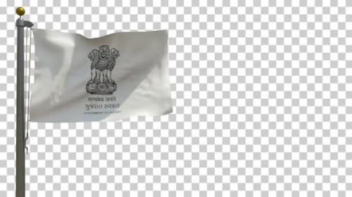 Videohive - Gujarat Flag (India) on Flagpole with Alpha Channel - 4K - 34526604