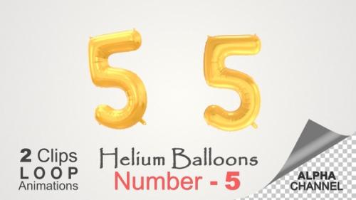 Videohive - Celebration Helium Balloons With Number – 5 - 34546694