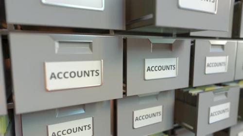 Videohive - ACCOUNTS Text on the Drawers of a File Cabinet - 34547485