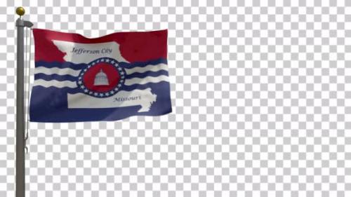 Videohive - Jefferson City Flag (Missouri, USA) on Flagpole with Alpha Channel - 4K - 34570568