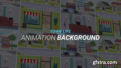 Videohive Town life - Animation background 34060988
