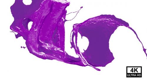 Videohive - Collision Of Streaming Purple Paint Splash - 34529155