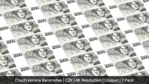 Videohive - Czech Republic Banknotes Money / Czech koruna / Currency Kč / CZK/ | 7 Pack | - 4K - 34535993