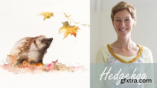 Autumn Hedgehog. A Free-Flow Watercolour Master Class with Jane Davies