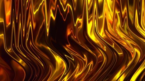 Videohive - Golden Liquid Abstract Background Seamless Loop V11 - 34612269