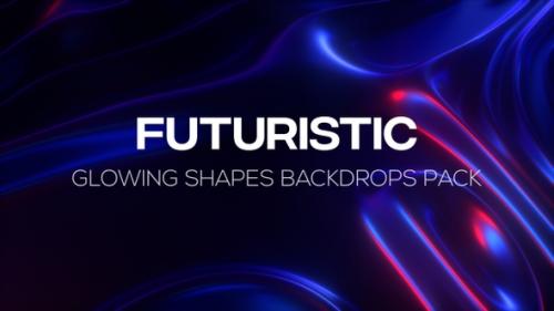 Videohive - Futuristic Organic Glowing Shape Backgrounds Pack - 34612424