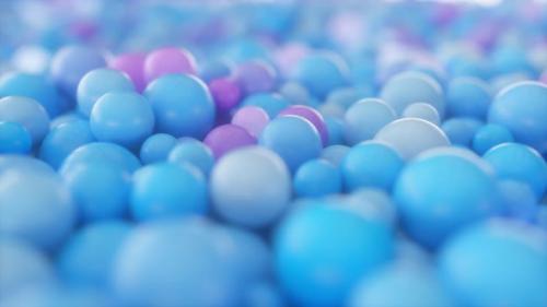 Videohive - Blue Colorful Glowing Balls Flowing Backdrop - 34611767