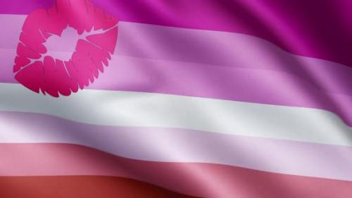 Videohive - Flag of Lipstick Lesbian Pride | UHD | 60fps - 34612197