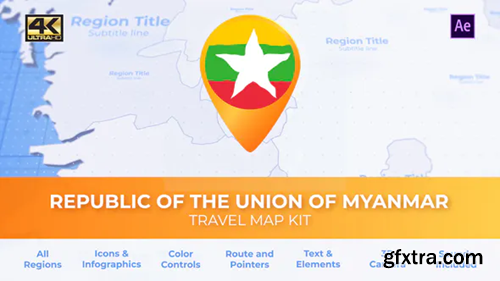 Videohive Myanmar Map - Republic of the Union of Myanmar Travel Map 34496583