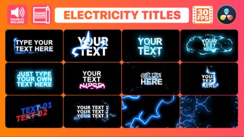 Videohive - Electricity Titles Collection | DaVinci Resolve - 34759029