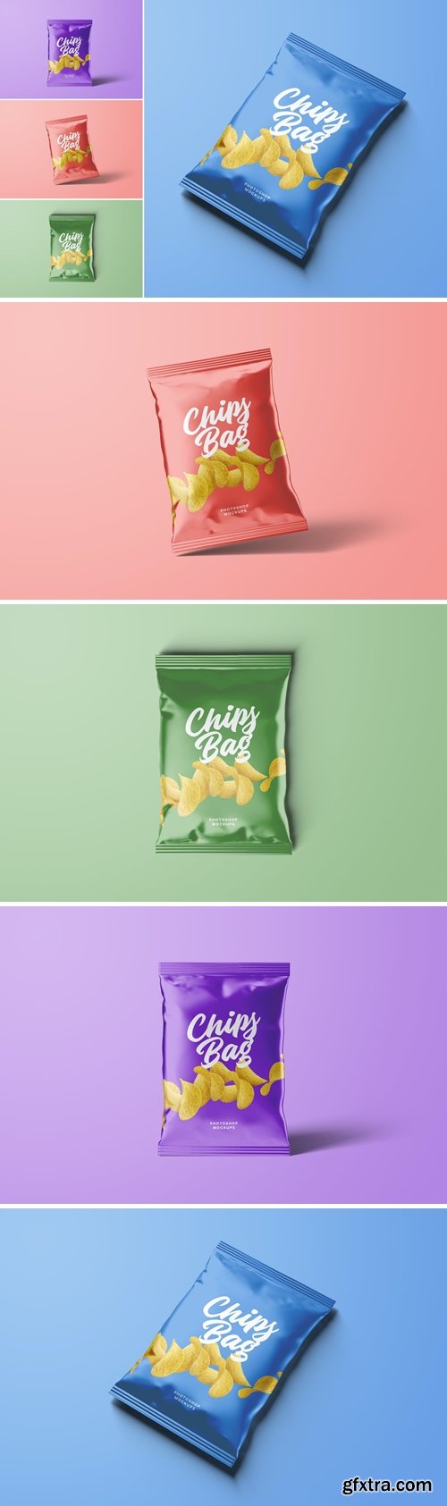 Chips Bag Packaging Mockups