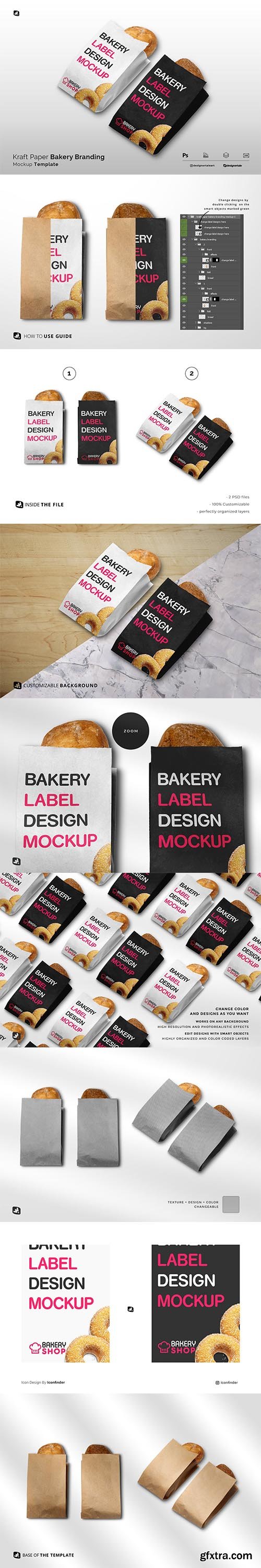 CreativeMarket - Kraft Paper Bakery Branding Mockup 6337075