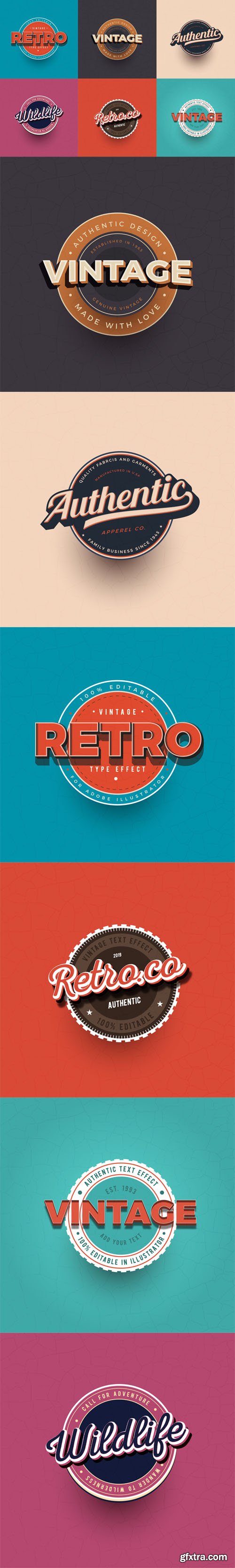6 Vintage Text Effects for Illustrator