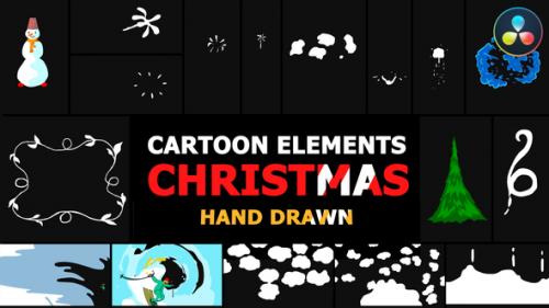 Videohive - Cartoon Christmas Elements And Transitions | DaVinci Resolve - 34806498