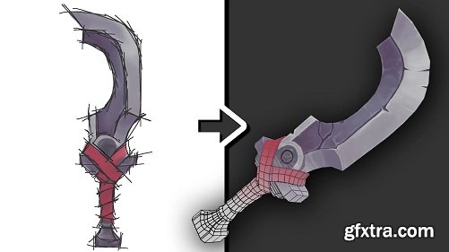 Create a stylized sword using blender 3D