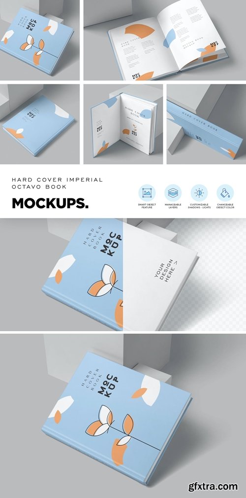 Imperial Octavo Hard Cover Mockups