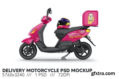 Delivery Motorcycle PSD Mockup