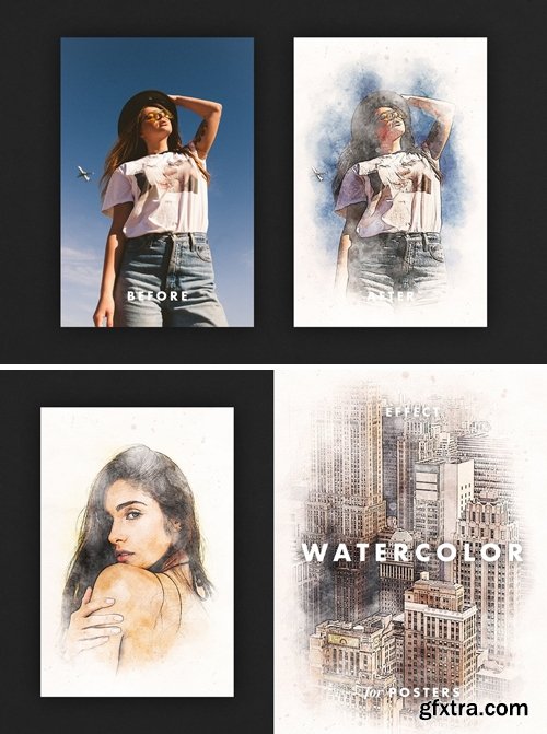 Watercolor Splashes Effect for Posters
