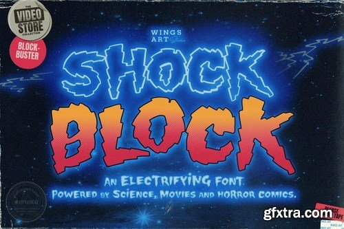 Shock Block An Electrifying Neon Horror Font