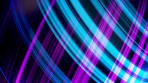 Videohive - Blue and ultraviolet neon glowing round lines rotating on black background - 34914941