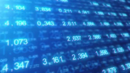 Videohive - Financial Data Figures and Stock Market Analysis on the Blue Background - 34923787