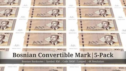 Videohive - Bosnian Convertible Mark | Bosnia and Herzegovina Currency - 5 Pack | 4K Resolution | Looped - 34934060