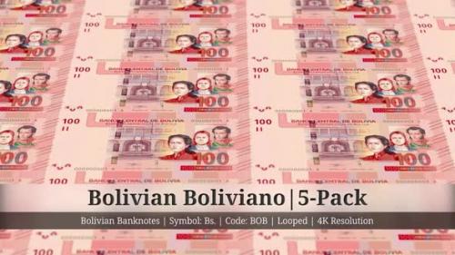 Videohive - Bolivian Boliviano | Bolivia Currency - 5 Pack | 4K Resolution | Looped - 34934061