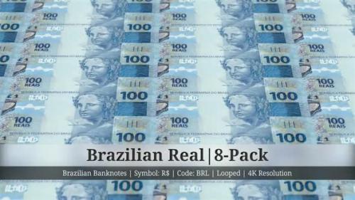 Videohive - Brazilian Real | Brazil Currency - 8 Pack | 4K Resolution | Looped - 34858756