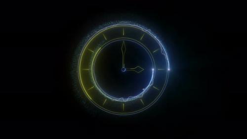 Videohive - Loopable Neon Clock Background - 34859196