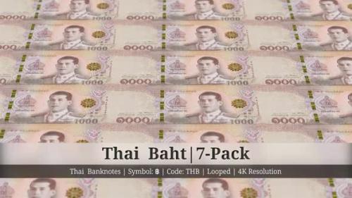 Videohive - Thai Baht | Thailand Currency - 7 Pack | 4K Resolution | Looped - 34859211