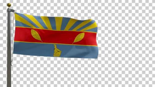 Videohive - Harare City Flag (Zimbabwe) on Flagpole with Alpha Channel - 4K - 34863552