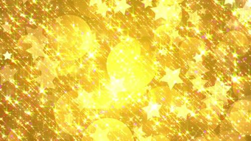 Videohive - 4k Bright Gold Stars Looped Background - 34888384