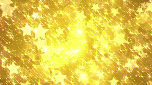 Videohive - Bright Gold Stars Looped Background - 34888385