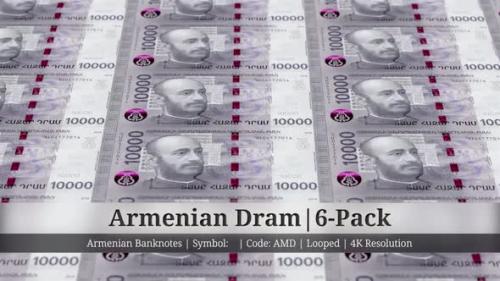 Videohive - Armenian Dram | Armenia Currency - 6 Pack | 4K Resolution | Looped - 34903656