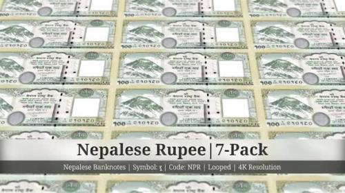 Videohive - Nepalese Rupee | Nepal Currency - 7 Pack | 4K Resolution | Looped - 34858752