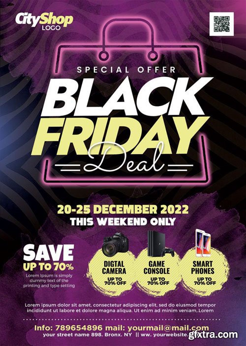 Multipurpose Black Friday Sale Flyer PSD Template