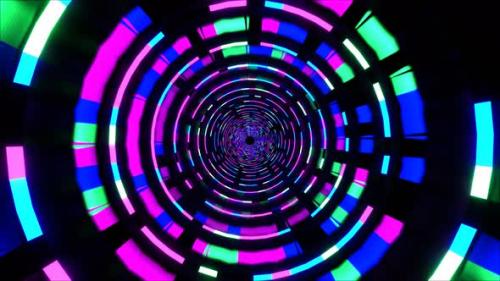 Videohive - 4K Looped 3D animation, seamless abstract glowing neon lamps. Futuristic background - 34961868