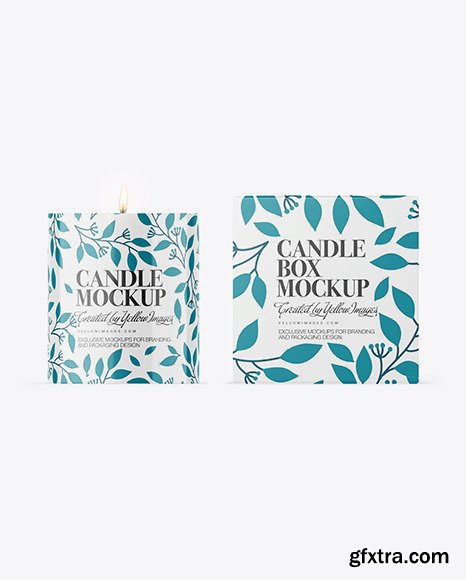 Glossy Candle W/ Box Mockup 89321